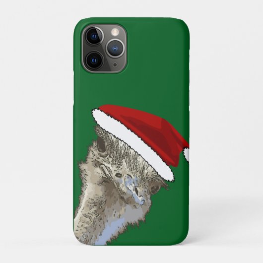 サンタの帽子をかぶったダチョウのクリスマス動物 Case-Mate iPhoneケース (裏)