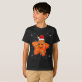 サンタの帽子をかぶったヒトデ クリスマス - ヒトデ Tシャツ (正面フル)