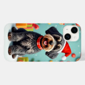 サンタの帽子をかぶった愛らしい犬 Case-Mate iPhoneケース (裏面 (横))