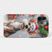 サンタの帽子をかぶった犬とプレゼント Case-Mate iPhoneケース (裏面(横))