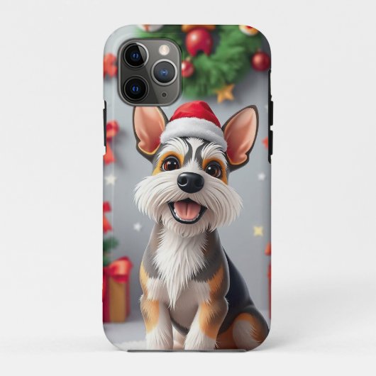 サンタの帽子をかぶった犬とプレゼント Case-Mate iPhoneケース (裏面)