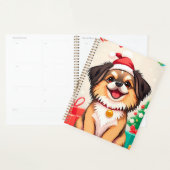 🎁サンタの帽子をかぶった犬のクリスマスプランナー プランナー手帳 (ディスプレー)