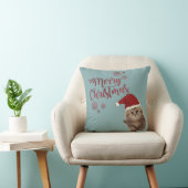 サンタの帽子をかぶった猫のメリークリスマス クッション (椅子)