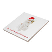 サンタの帽子をかぶった猫 タイル (側面)