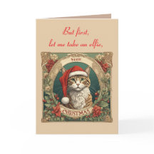 サンタの帽子をかぶった猫 メリークリスマス フォトブース