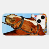 サンタの帽子をかぶった馬のクリスマス Case-Mate iPhoneケース (裏面 (横))
