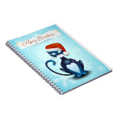 サンタの帽子をかぶった黒猫とメリークリスマス ノートブック (右側)