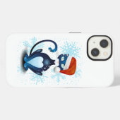 サンタの帽子をかぶった黒猫 iPhoneケース (裏面横)