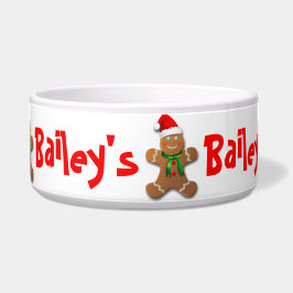 サンタの帽子を持つおもしろいなジンジャーブレッドマン ボウル
