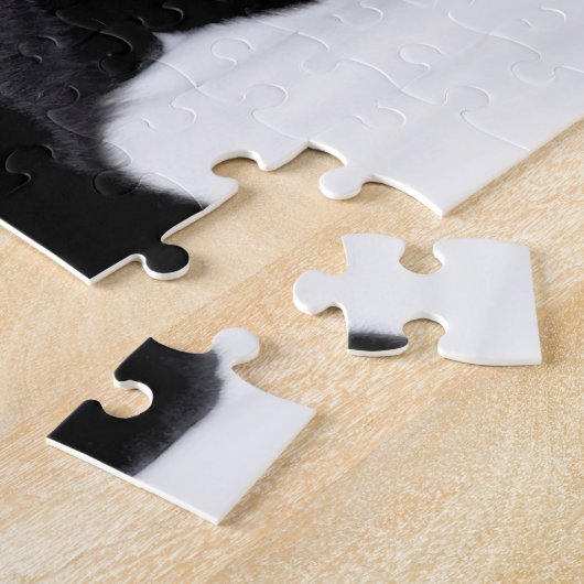 サンタの帽子を持つかわいい黒猫 ジグソーパズル (側面)