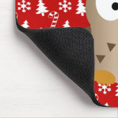 サンタの帽子を持つクリスマスのフクロウ マウスパッド (コーナー)