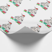 サンタの帽子を持つサンタ仏 ラッピングペーパー (角)