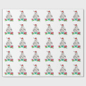 サンタの帽子を持つサンタ仏 ラッピングペーパー (フラット)