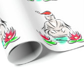 サンタの帽子を持つサンタ仏 ラッピングペーパー (ロールコーナー)