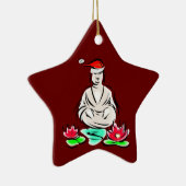サンタの帽子を持つ仏 セラミックオーナメント (右)