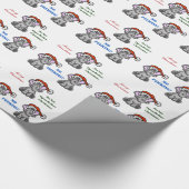 サンタの帽子を持つ象はギフト用包装紙をカスタマイズ ラッピングペーパー (角)