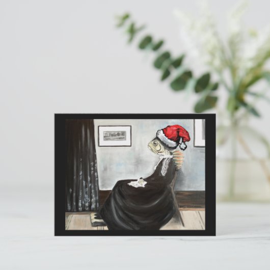 サンタの帽子を持つ魚としてホイスラーの母 シーズンポストカード (スタンド正面)