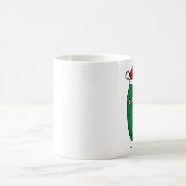 サンタの帽子を身に着けているクリスマスのディル・ピクルス コーヒーマグカップ (中央)