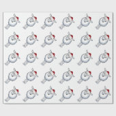 サンタの帽子を身に着けているヒツジ ラッピングペーパー (フラット)