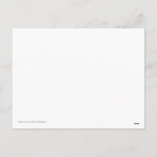 サンタの帽子を身に着けているフクロウのかわいいイラストレーション シーズンポストカード (裏面)