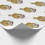 サンタの帽子を身に着けているヤギ ラッピングペーパー (角)