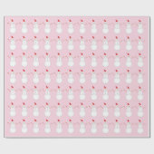 サンタの帽子を身に着けている微笑の雪だるま ラッピングペーパー (フラット)