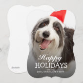 サンタの帽子を身に着けている犬 シーズンカード (正面/裏面)