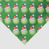 サンタの帽子パターンの緑のテニス・ボール 薄葉紙 (詳細)