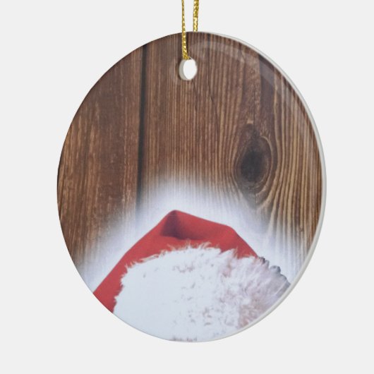 サンタの帽子メリークリスマスイブ セラミックオーナメント (左)