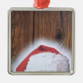 サンタの帽子メリークリスマスイブ メタルオーナメント (正面)
