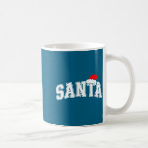 サンタの帽子付きクリスマス・バーシティスタイルのテキスト ファミリーXmas コーヒーマグカップ