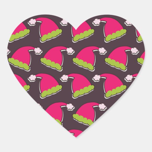 サンタの帽子 ハートシール (正面)