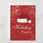 サンタの帽子 ホリデー クリスマス パーティー ウィンター 招待状 (正面)