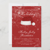 サンタの帽子 ホリデー クリスマス パーティー ウィンター 招待状 (裏面)