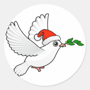 サンタの平和鳩 ラウンドシール
