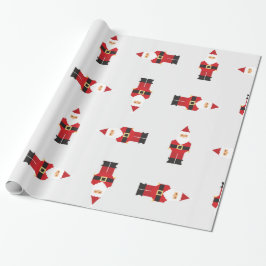 サンタの幸せなクリスマスの包装紙 ラッピングペーパー