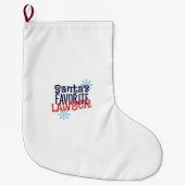 サンタの弁お気に入りの護士 ラージクリスマスストッキング (正面)