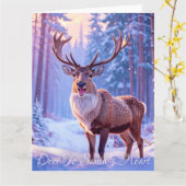 サンタの心に近い - トナカイ カード (黄色い花)