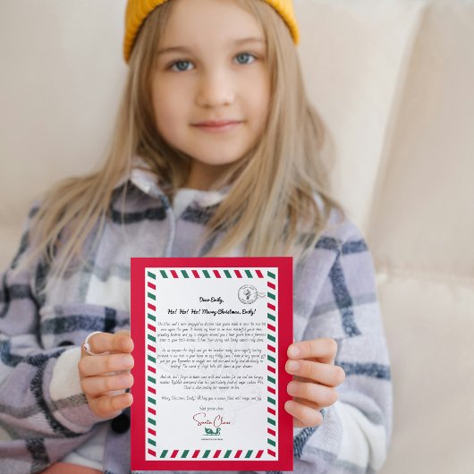 サンタの心のこもった手紙のグリーティングカード