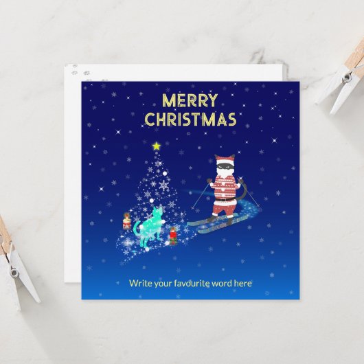 サンタの心温まる夜 招待状 (正面/裏面インサイチュ)