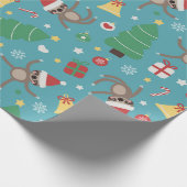 サンタの怠惰-かわいいクリスマスパターン ラッピングペーパー (角)