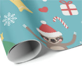 サンタの怠惰-かわいいクリスマスパターン ラッピングペーパー (ロールコーナー)