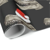 サンタの恐竜のTレックスのクリスマスのクリスマスの包装紙 ラッピングペーパー (ロールコーナー)