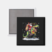 サンタの恐竜T Rex クリスマス 少年 男性 Xmas マグネット (正面/裏面)