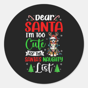 サンタの悪い子リストには載るにはかわいすぎる オーストラリアン+シェパード クリスマス ラウンドシール