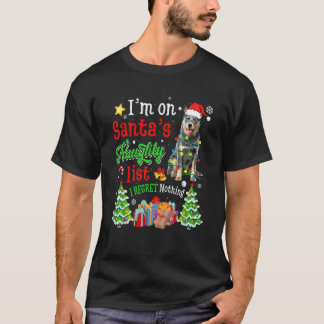 サンタの悪い子リストのオーストラリアン・キャトル・ドッグ クリスマス Tシャツ