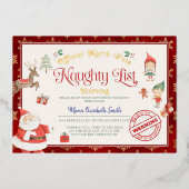 サンタの悪い子リスト証明書 ホイル招待状 箔招待状 (正面)