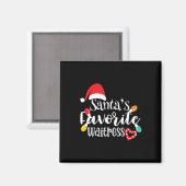 サンタの愛するウェイトレス クリスマス ライト サンタ帽子 マグネット (正面/裏面)