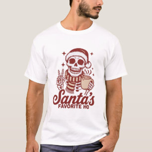 サンタの愛するスケルトンの皮肉クリスマス Tシャツ