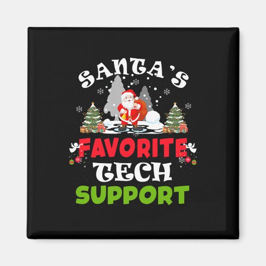 サンタの愛するテクニカルサポート おもしろクリスマス休暇 マグネット (正面)
